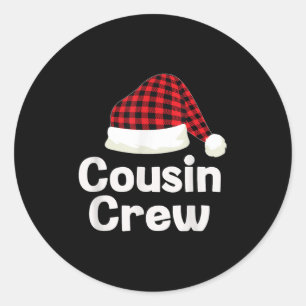 Cousin Crew Christmas Santa Hat Matching Cousins X Classic Round Sticker