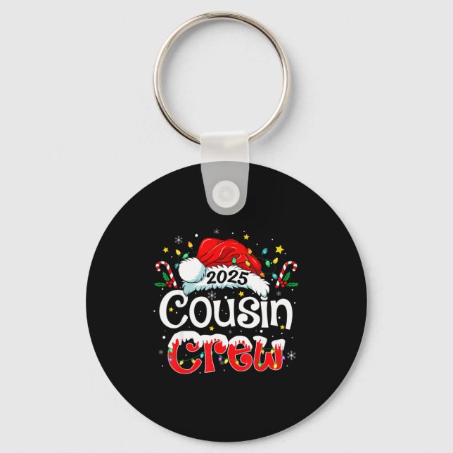 Cousin Crew Christmas Xmas Lights Family Matching  Keychain (Front)