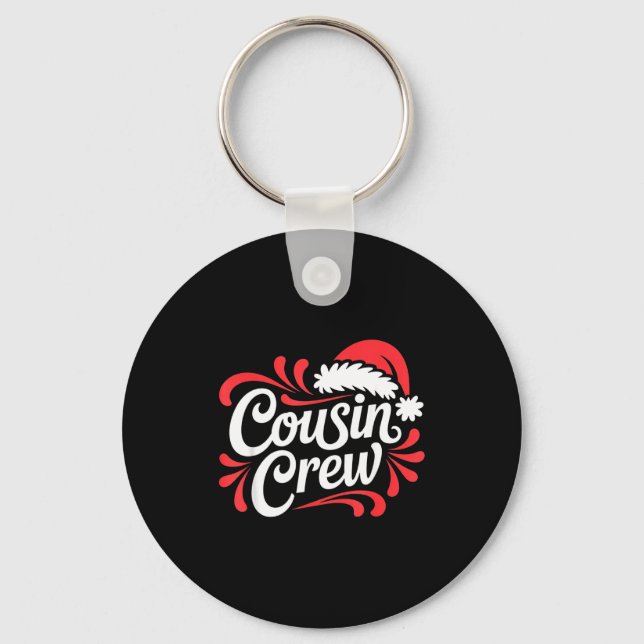 Cousin Crew Christmas Xmas Lights Family Matching  Keychain (Front)