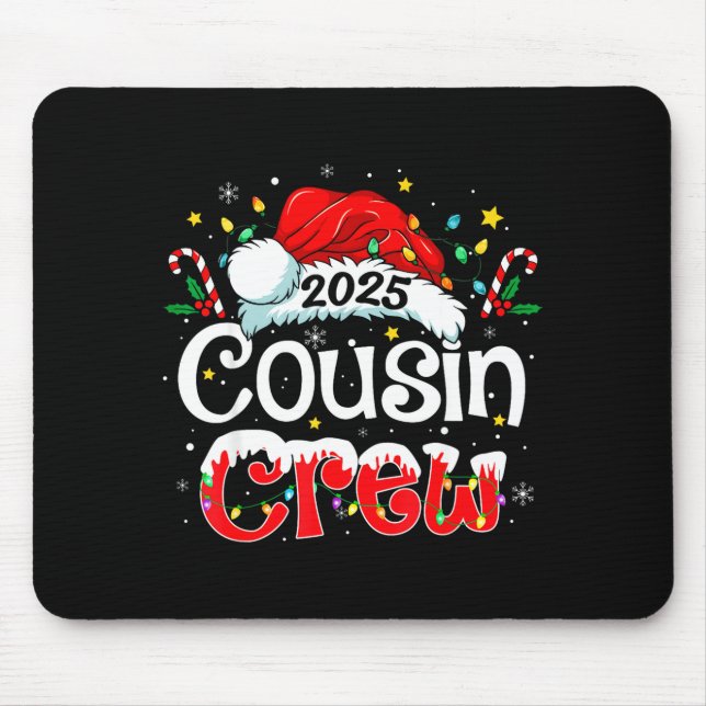 Cousin Crew Christmas Xmas Lights Family Matching  Mouse Pad (Front)