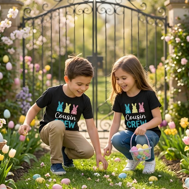 Cousin Crew Easter Bunny Girls Kids Family Shirt (Creator Uploaded)
