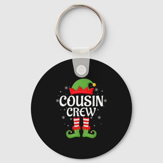 Cousin Crew Elf Xmas Matching Family Elf Squad Chr Keychain (Front)