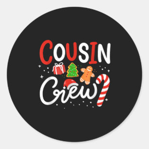 Cousin Crew Family Christmas Pajamas Classic Round Sticker