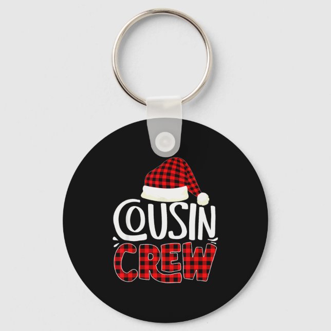 Cousin Crew Family Group Matching Christmas Pajama Keychain (Front)