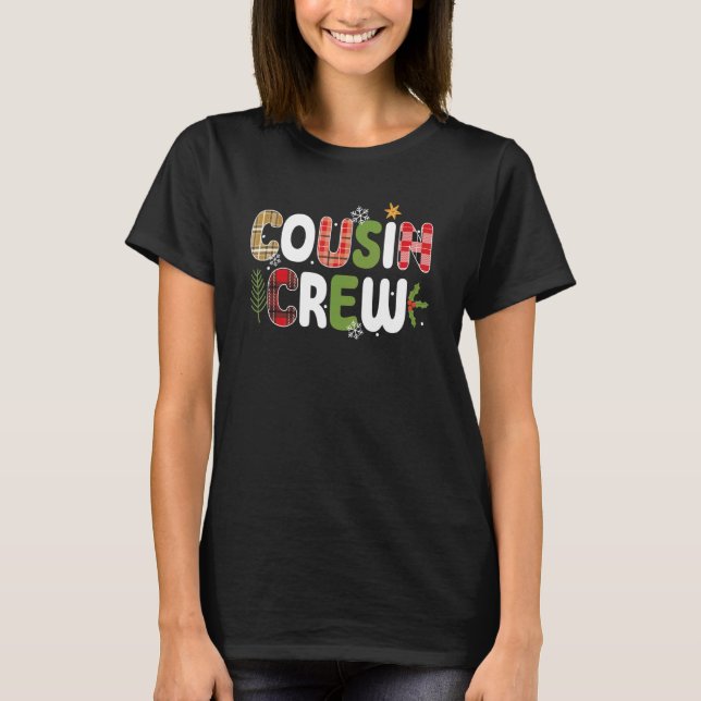 Cousin Crew Family Group Matching Christmas Pajama T-Shirt (Front)