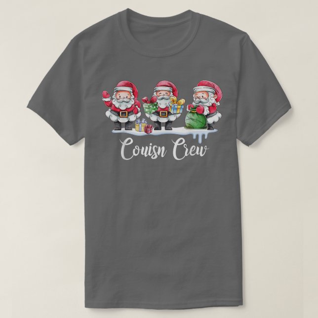 Cousin Crew Funny Santa Merry Christmas Happy Holi T-Shirt (Design Front)