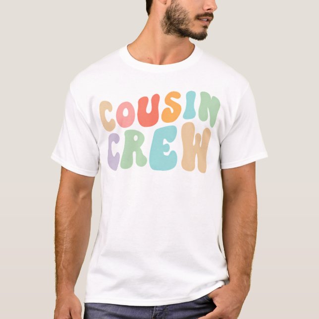 Cousin Crew Groovy Retro Design Family Matching Co T-Shirt (Front)