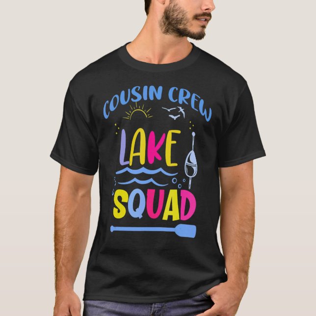 Cousin Crew Lake Squad Family Camping Vacation T-Shirt (Front)