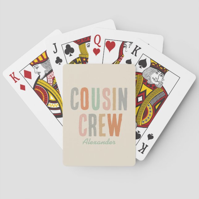 Cousin Crew Matching Boho Family Reunion Poker Cards (Back)
