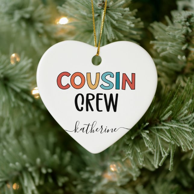 Cousin Crew Matching Cousins Cute Gift  Ceramic Ornament (Tree)
