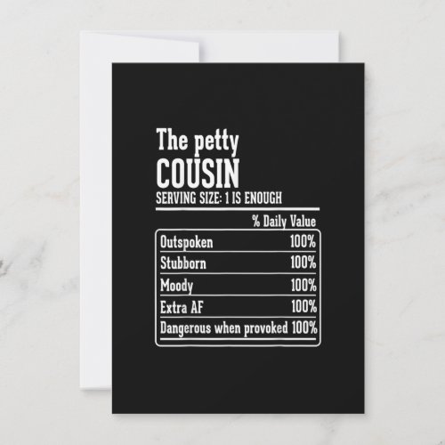 Cousin Crew Nutritional Facts the Petty Cousin Invitation