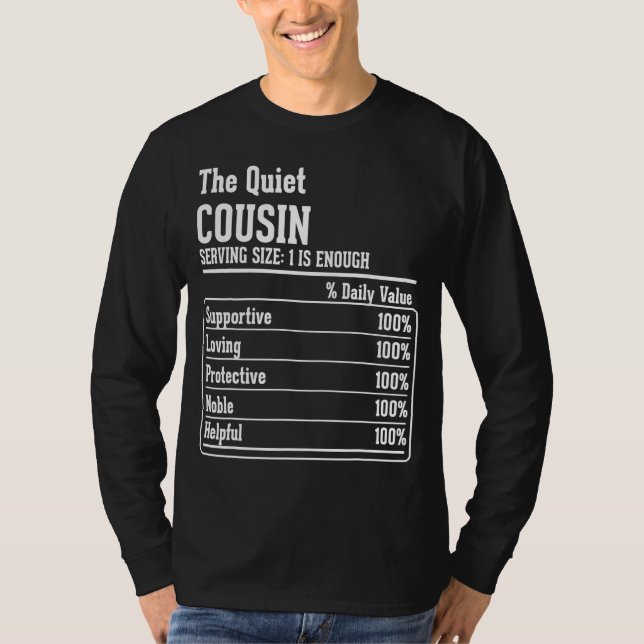 Cousin Crew Nutritional Facts the Quiet Cousin T-Shirt (Front)