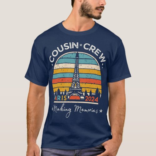 Cousin Crew Paris France Making Memories 2024 Men  T_Shirt