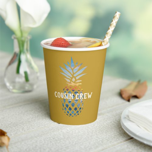 Cousin Crew Pineapple Family Summer Party Paper Cups