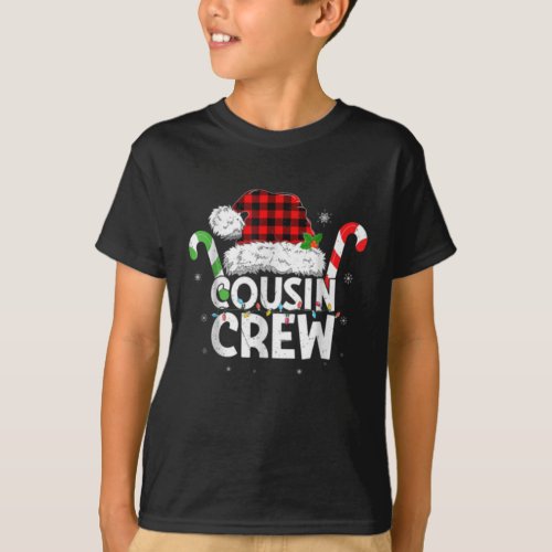 Cousin Crew Red Plaid Family Matching Christmas  T_Shirt