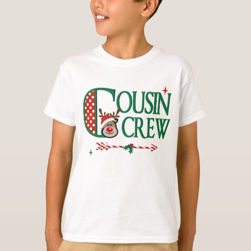 Cousin Crew Reindeer Shirt Kids Cousin Christmas