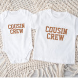 Cousin Crew | Rust Kids Baby T-Shirt<br><div class="desc">Custom printed apparel personalized with "Cousin Crew" graphic or other custom text. Use the design tools to edit the text fonts and colors or add your own photos to create a one of a kind custom t-shirt design. Select from a wide variety of t-shirts, tank tops and sweatshirts for men,...</div>
