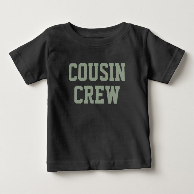 Cousin Crew | Sage Green Matching Kids Baby T-Shirt (Front)