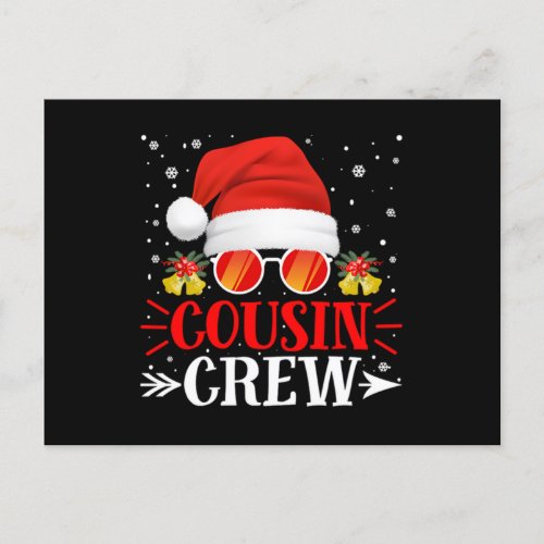 Cousin Crew Santa ChristmasPng Announcement Postcard