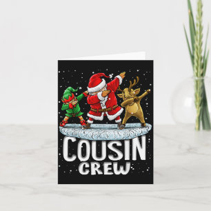 Cousin Crew Santa Elf Dabbing Matching Family Chri Card