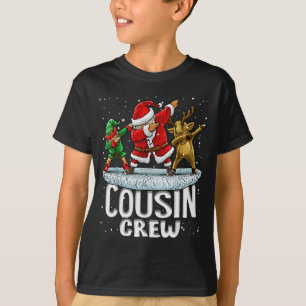 Cousin Crew Santa Elf Dabbing Matching Family Chri T-Shirt