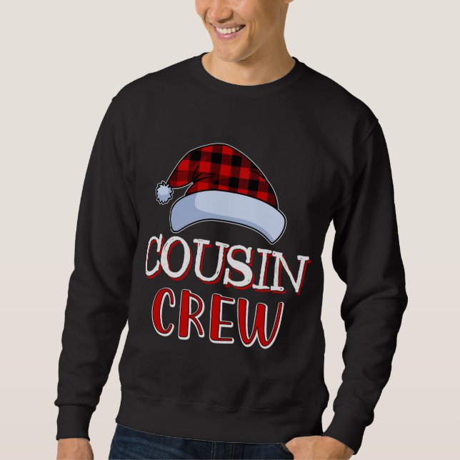Cousin Crew Santa Family Matching Christmas Pajama Sweatshirt (Front)