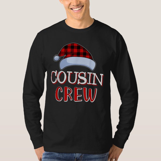 Cousin Crew Santa Family Matching Christmas Pajama T-Shirt (Front)
