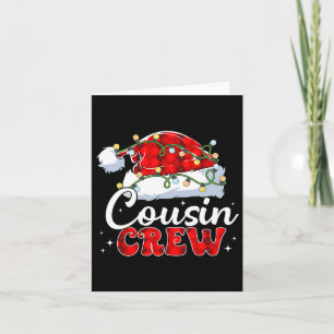 Cousin Crew Santa Hat Xmas Lights Merry Christmas Card