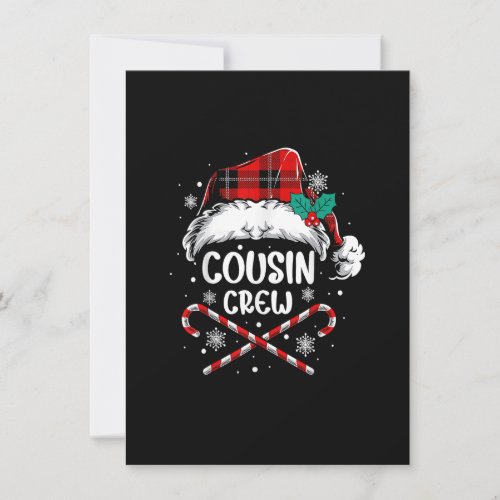 Cousin Crew Santa Red Plaid Xmas Funny Christmas P Invitation