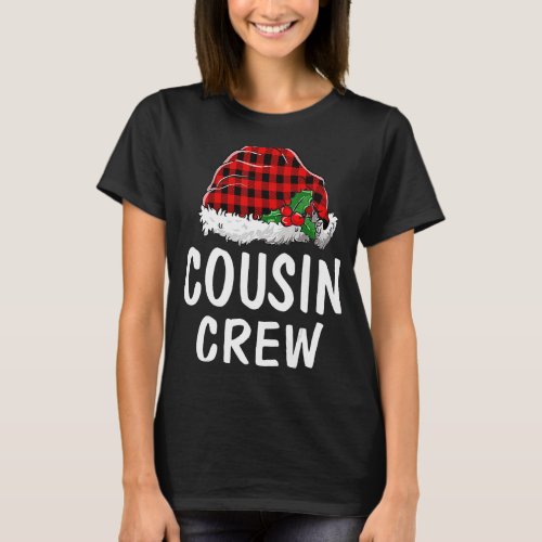 Cousin Crew Santa Red Plaid Xmas Funny Christmas P T_Shirt