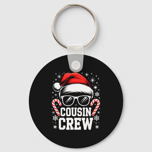Cousin Crew Shirt Adults Kids Matching Christmas G Keychain (Front)