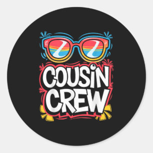 Cousin Crew Shirt Adults Kids Matching Cousin Givi Classic Round Sticker