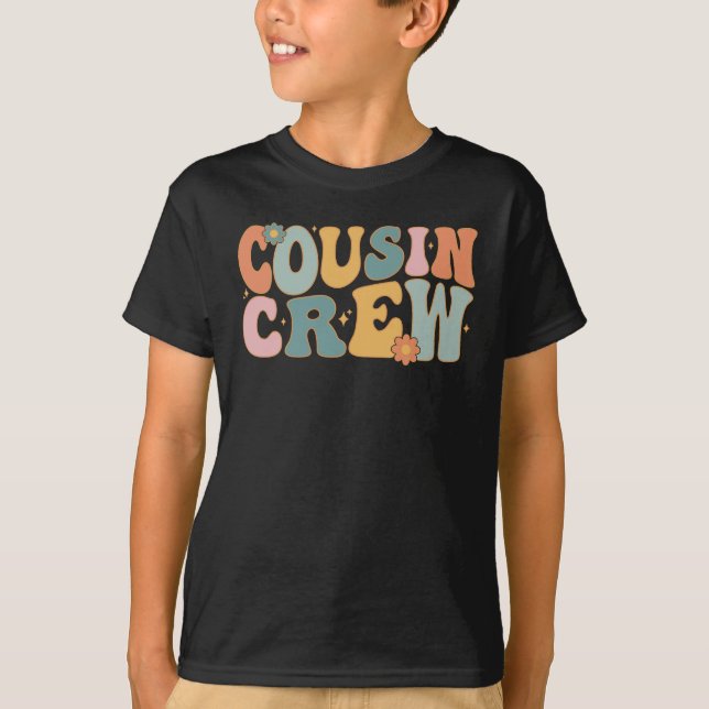Cousin Crew Shirts for Kids, Retro Matching Cousin (Front)