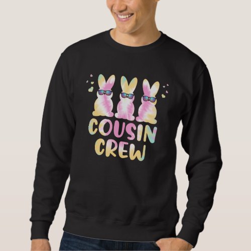 Cousin Crew Squad Bunny Rabbit Tie Dye Cute Easter Sweatshirt