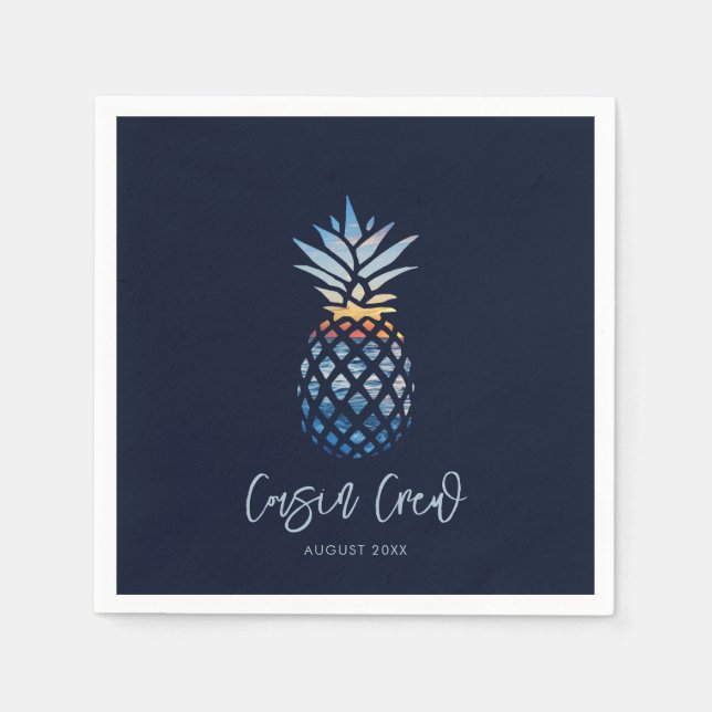 Cousin Crew Sunset Beach Pineapple Family Reunion Napkins (Front)