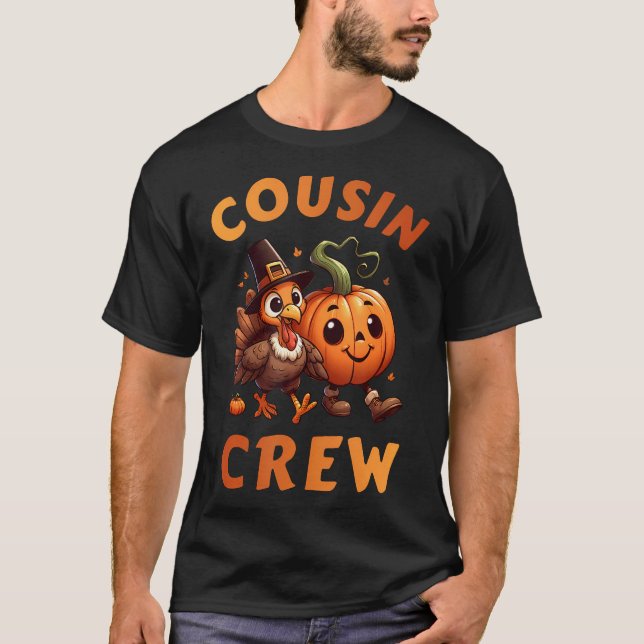 Cousin Crew Thanksgiving Family Matching Turkey T-Shirt (Front)
