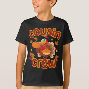 Cousin Crew Thanksgiving Turkey Pumpkin Reunion T-Shirt
