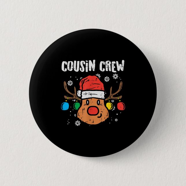 Cousin Crew Xmas Pjs Matching Christmas Pajamas Fo Button (Front)