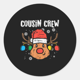 Cousin Crew Xmas Pjs Matching Christmas Pajamas Fo Classic Round Sticker