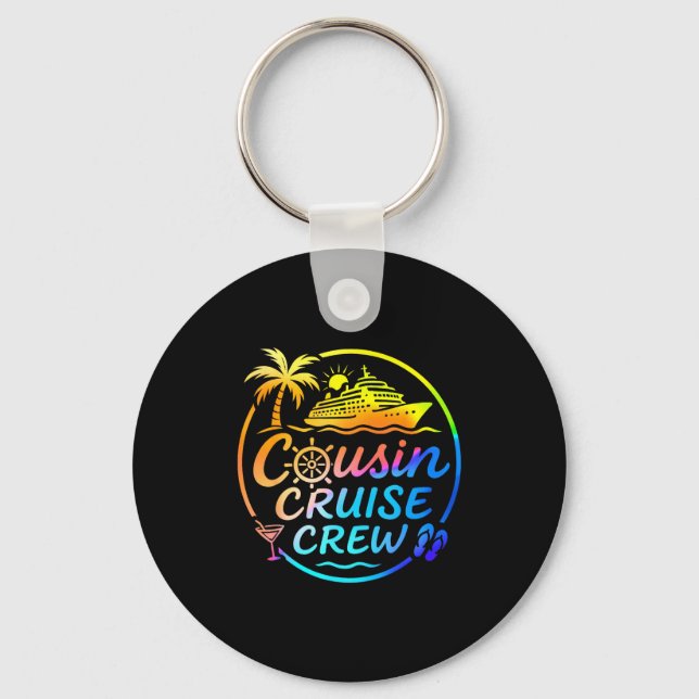 Cousin Cruise Crew Trocal Summer Vacation Matching Keychain (Front)