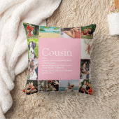 Cousin Definition Saying Photo Pink Large Throw Pillow (Blanket)