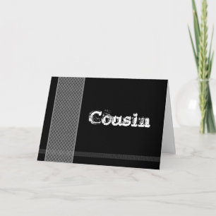 COUSIN - Groomsman - Black and Silver Checks Invitation