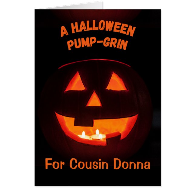 Cousin Halloween Cute Jack o' Lantern Cards (Front)