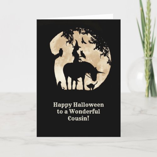 Cousin Halloween Witch and Familiars Magical  Card