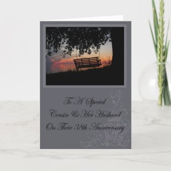 Cousin & Her Husband 38th Anniversary Card by freespiritdesigns at Zazzle