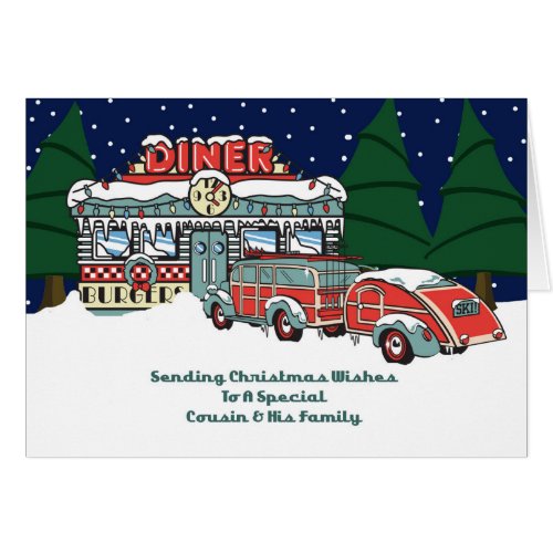 Cousin  His Family Retro Diner Christmas