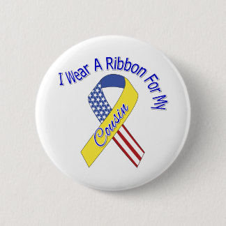 Cousin - I Wear A Ribbon Military Patriotic Button