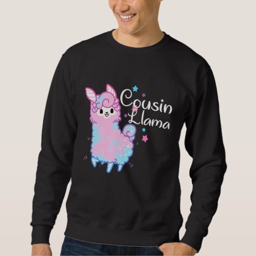 Cousin Llama Matching Family Christmas Pajamas Sweatshirt