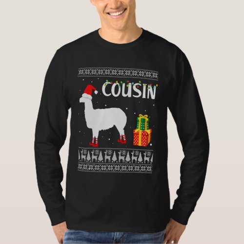 Cousin Llama Matching Family Group Christmas Party T-Shirt