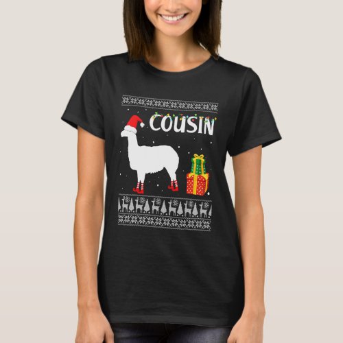 Cousin Llama Matching Family Group Christmas Party T-Shirt